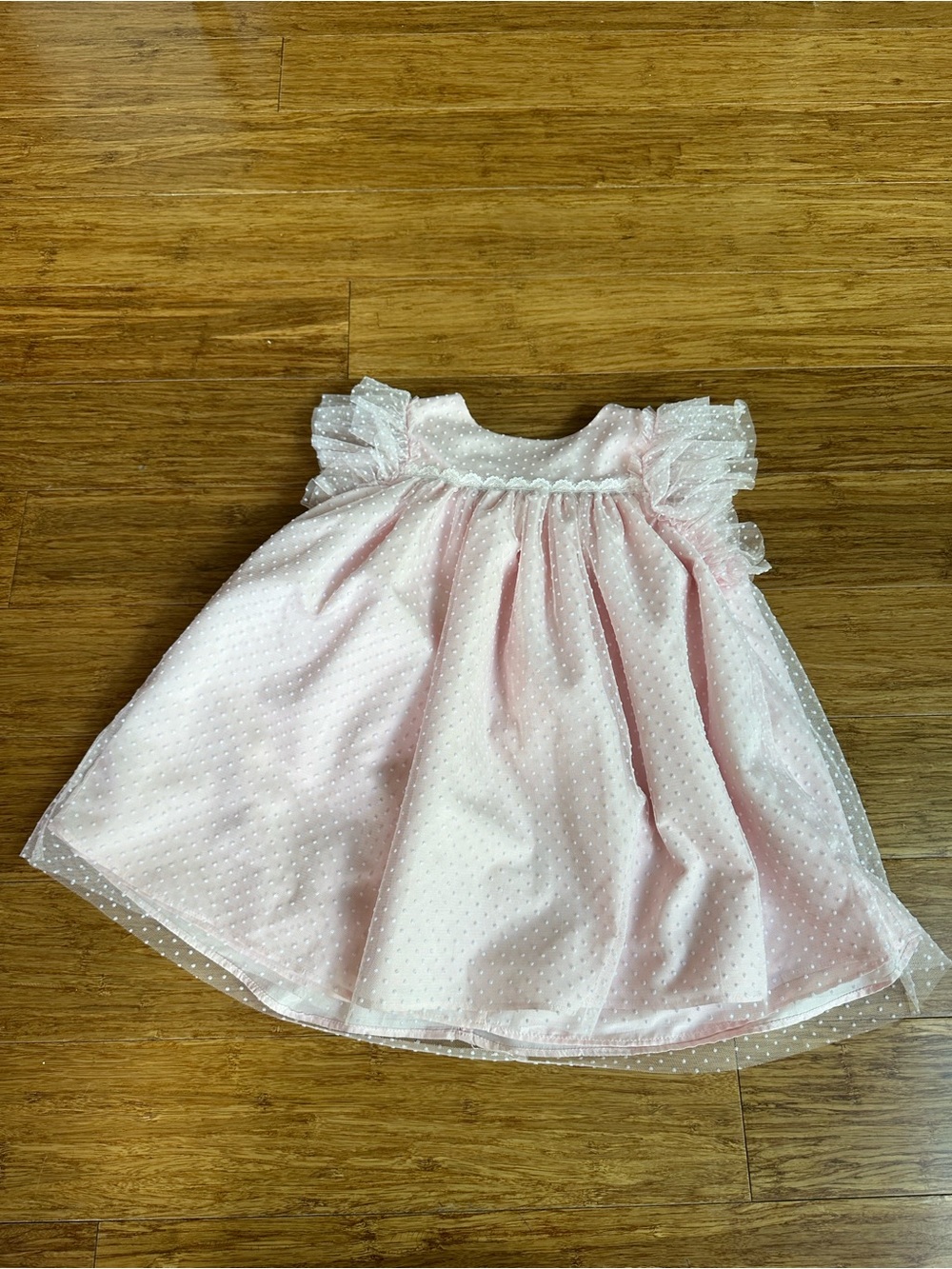 PIPPA & JULIE 18 M Regency Core Coquette Pink Polka Dot Ruffle Baby Empire Dress